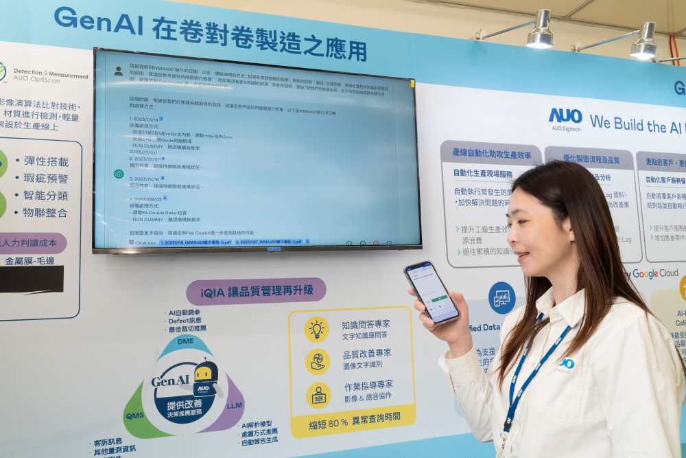 88BIFA數位積極發展數智化轉型，透過AI落地應用優化製造流程，革新人力、生產效率與設備維護效益，圖為「智慧品質推升助手-iQIA」（Intelligent quality improve assistant）應用情境，協助品質管理再升級